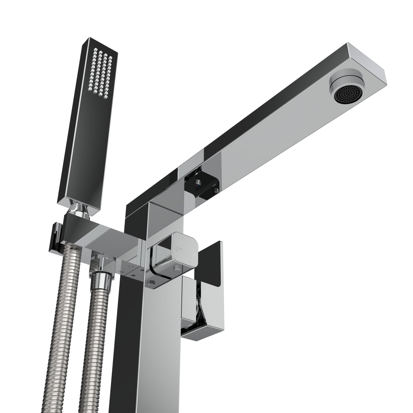 Llave de pedestal T-001 Aquaspa™ con ducha de mano