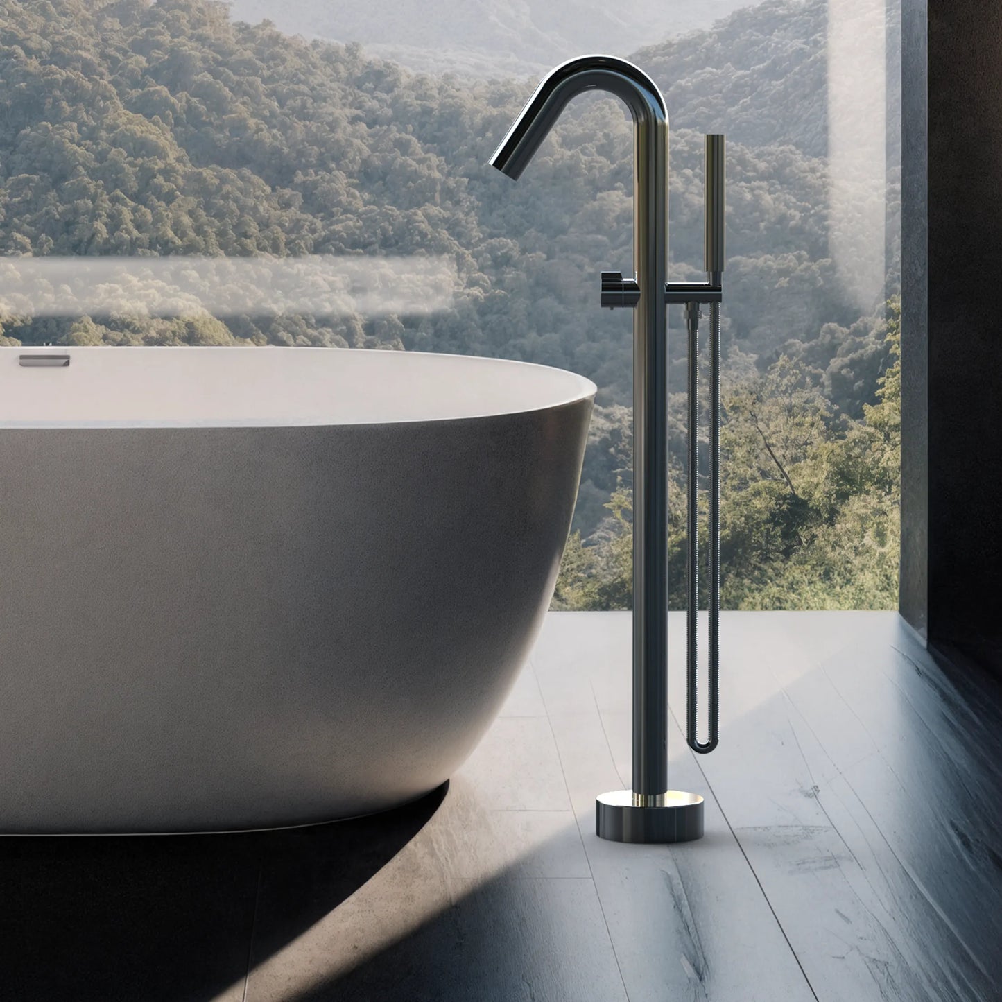 Llave de pedestal T-003 Aquaspa™ con ducha de mano