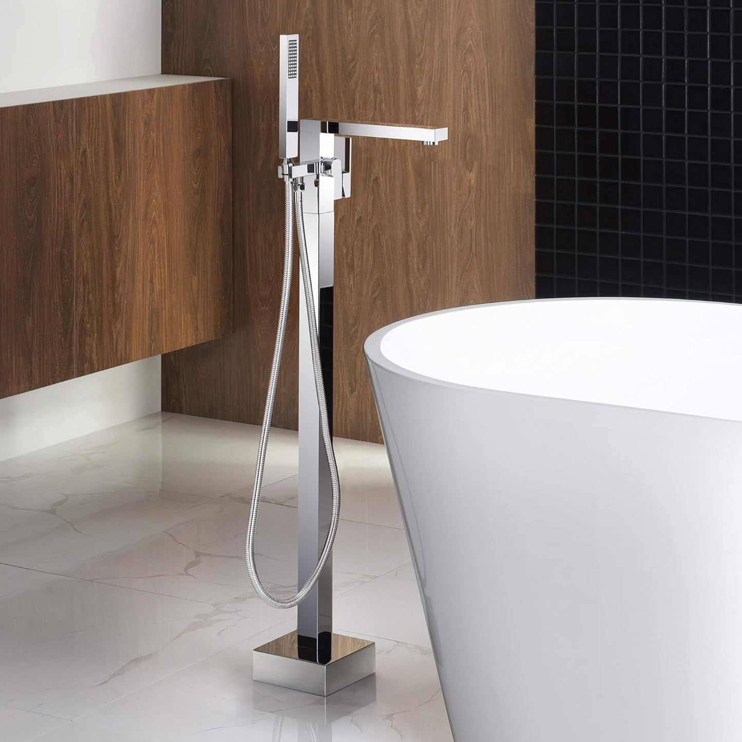 Llave de pedestal T-001 Aquaspa™ con ducha de mano