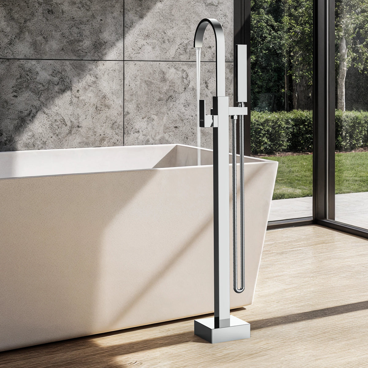 Llave de pedestal T-002 Aquaspa con ducha de mano – vista 5