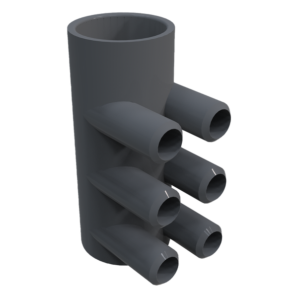 Manifold de 6 puertos 3/4" a 1.5" cerrado (Jacuzzi)