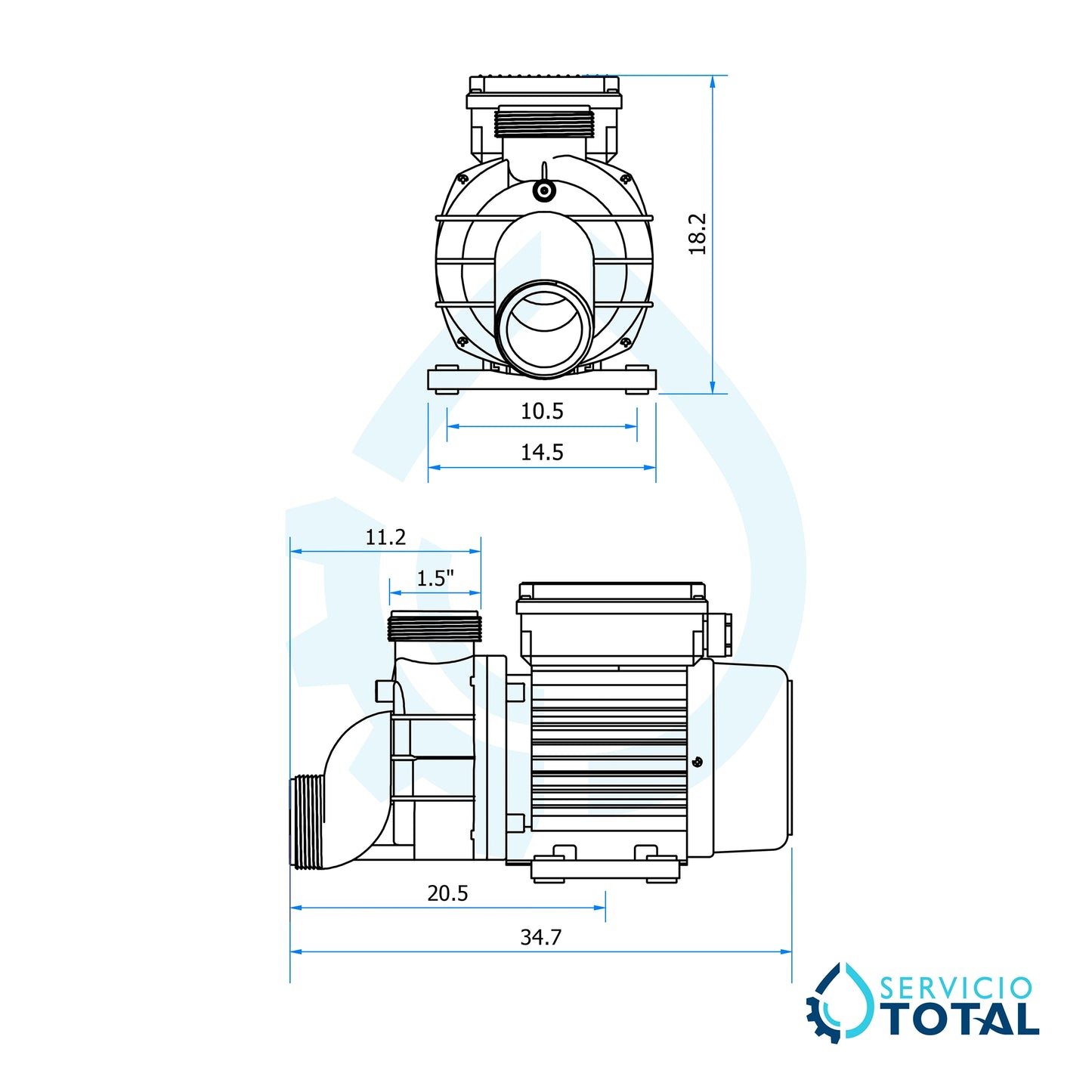 Motobomba de 2.5 HP (110V, 1 Velocidad)