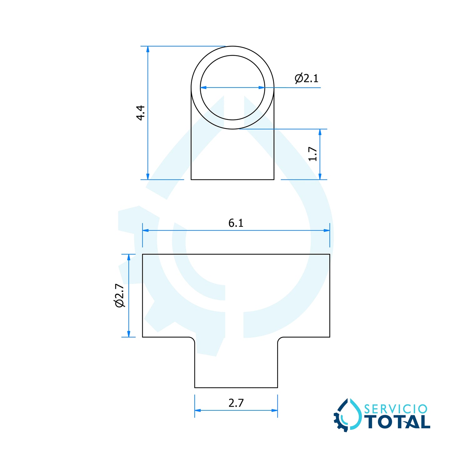 Tee de 1/2" con cuerda