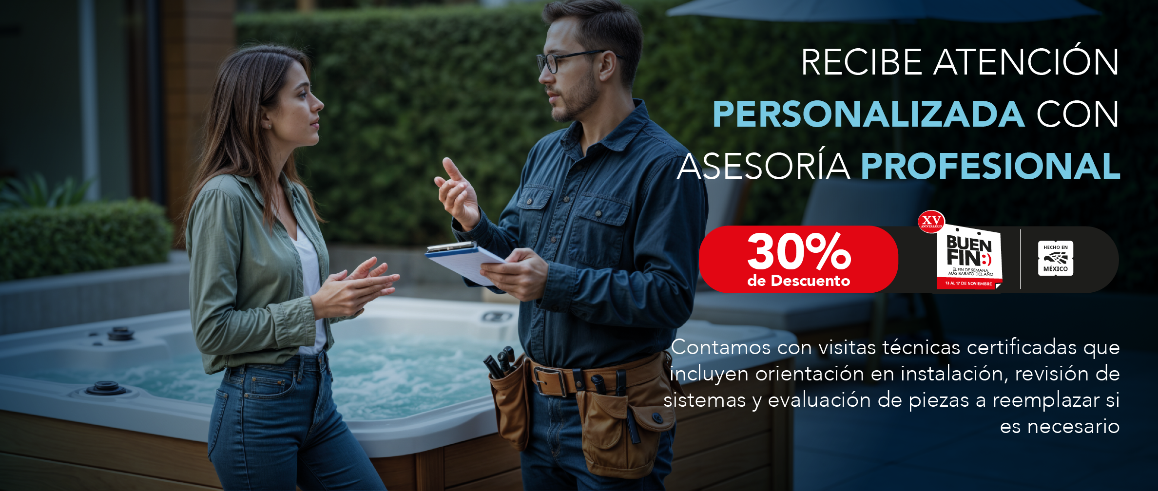 Asesoría personalizada para refacciones o conexión de tinas, jacuzzis y spas. Atención profesional en México.