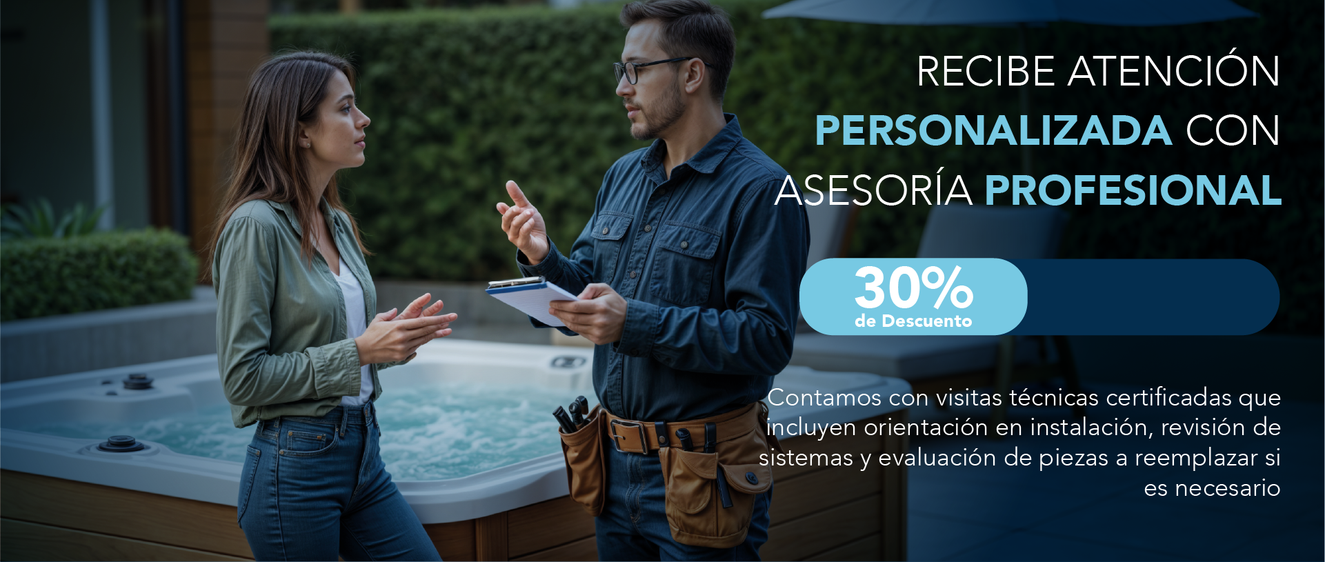 Asesoría personalizada para refacciones o conexión de tinas, jacuzzis y spas. Atención profesional en México.