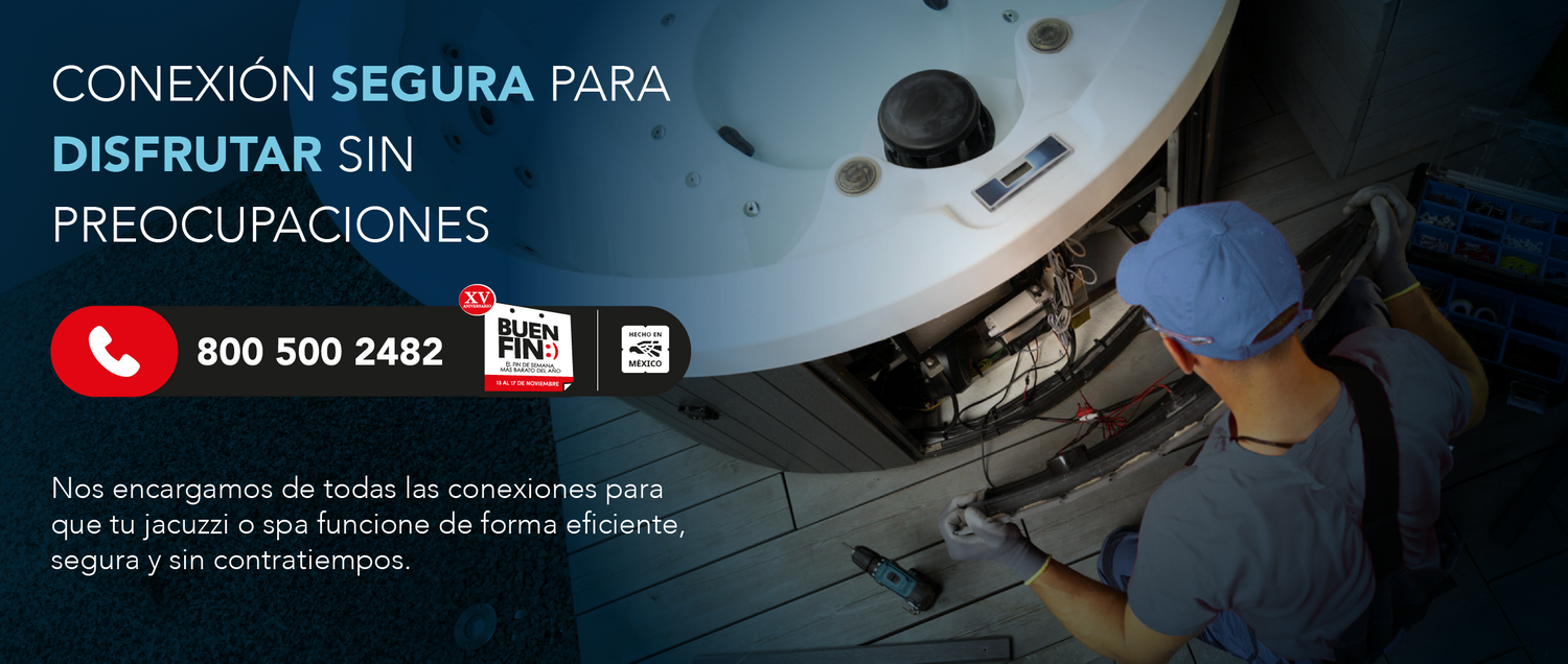 Servicio especializado de conexión de spas y jacuzzis. Conexión segura y garantizada en todo México.