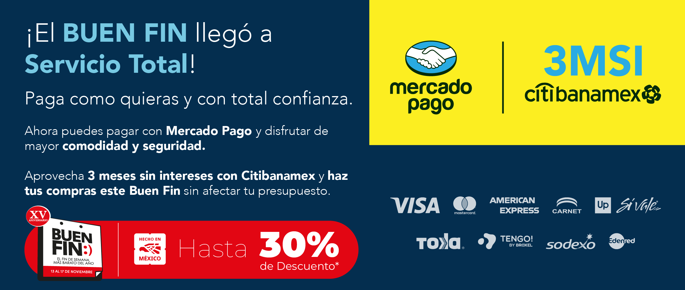 Buen Fin 2025: 3 meses sin intereses con Mercado Pago y Citibanamex.