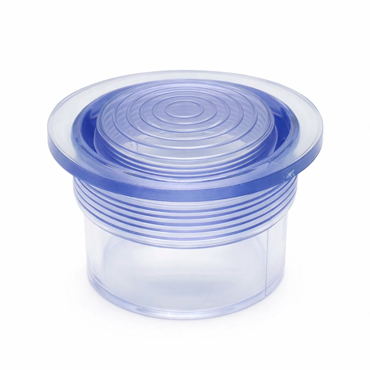 Plafón transparente para lámpara LED de cromoterapia en spa y jacuzzi, vista frontal, refacción para sistemas de iluminación en equipos de hidromasaje.