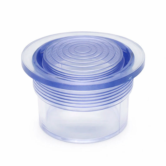 Plafón transparente para lámpara LED de cromoterapia en spa y jacuzzi, vista frontal, refacción para sistemas de iluminación en equipos de hidromasaje.